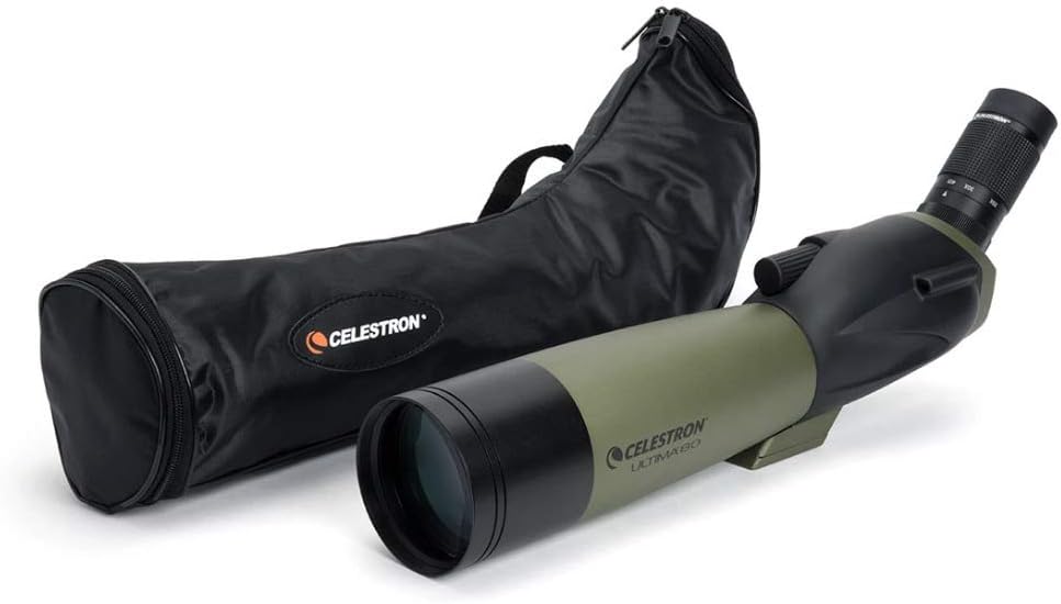 Celestron – Ultima 80 Angled Spotting Scope – 20-60x Zoom Eyepiece – M