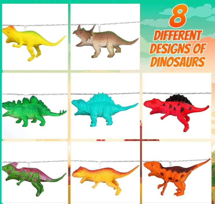 LED Dinosaur String Lights - Battery Operated, Perfect for Boys Room D