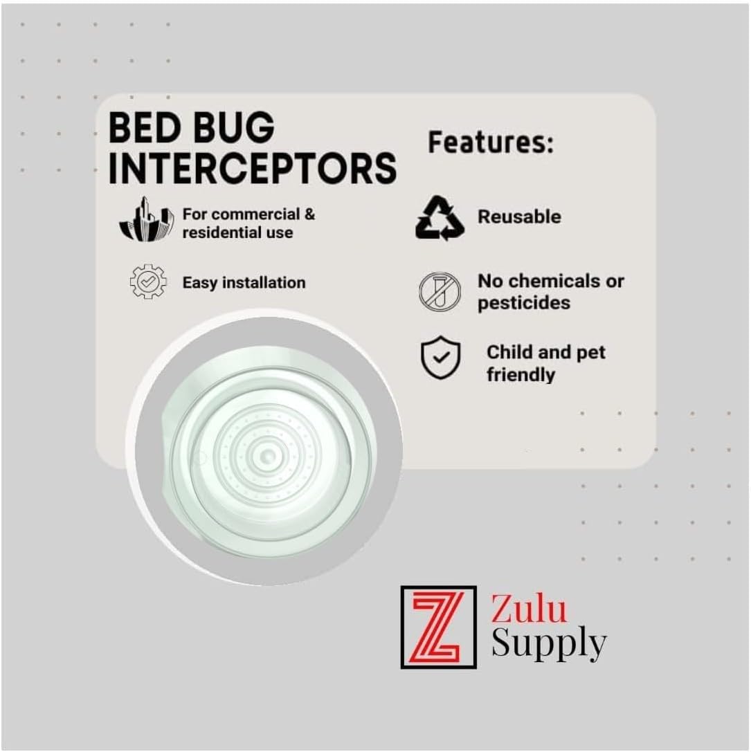 Bed Bug Interceptor Traps – Clear 8-Pack Passive Monitor & Detection T