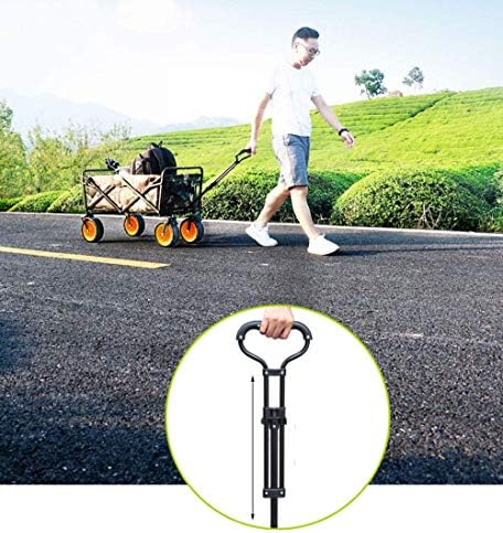 Folding Trolley Cart Folding Wagon Garden Trolley Capacity 60 Kg Portable Garden Cart with 4 Wheels for Transport Garden Tools Pets Travel Camping Concerts Beaches (Red)