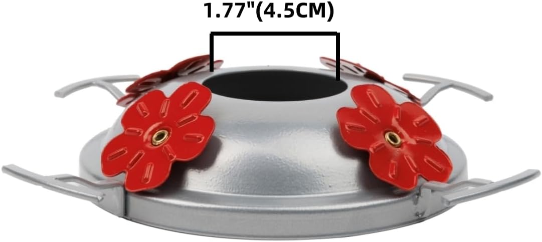 Metal Top Metal Hummingbird Feeders Base Cover with 4 Perches and 4 Flower Ports for Hummingbird Feeders Base - Metal TOP Cover ONLY