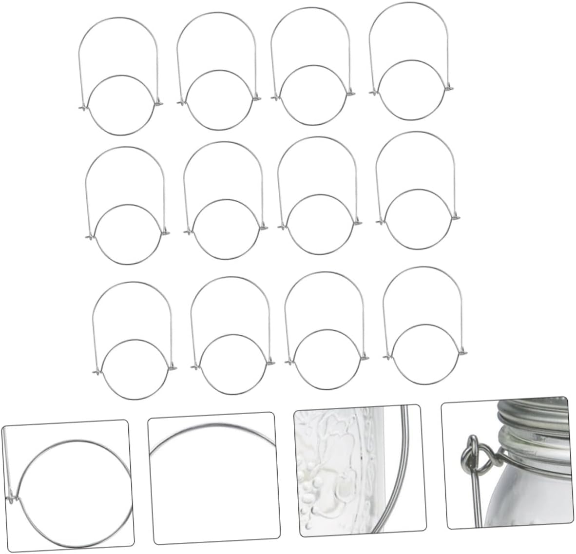 BESTOYARD 12 Pcs Solar Mason Jar Wall Lights Handles Waterproof Metal Hangers for Indoor and Outdoor Decor for Garden Patio and Bedroom Lighting