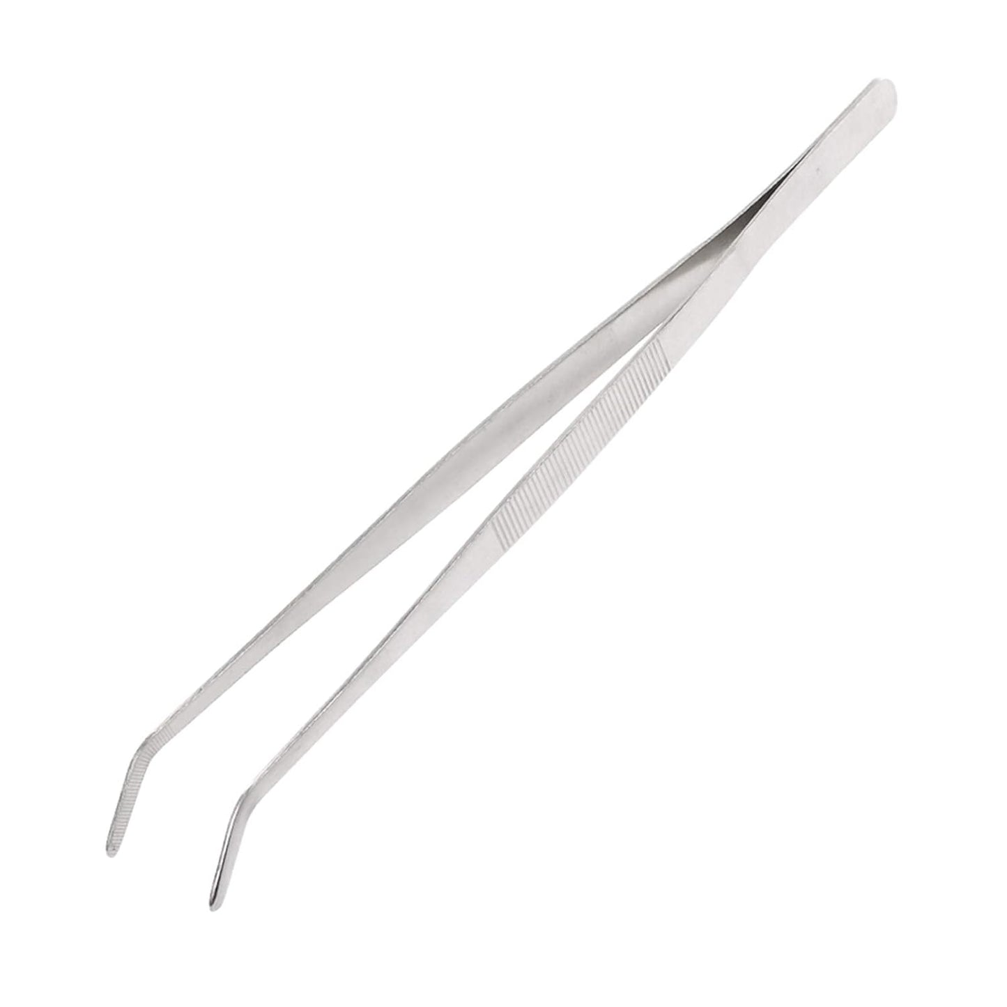 12 Inch Tweezers Stainless Steel Curved Serrated Tip, Multipurpose Handle Cooking Tweezer Tongs, Reptile Feeding Precision Aquascaping, Repairing Garden Craft Tool