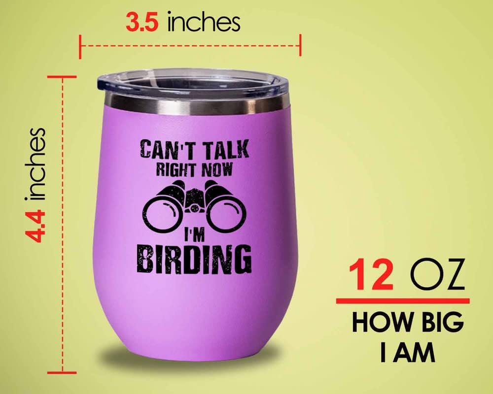 Bird Lover Pink Edition Wine Tumbler 12oz - Can't Talk Right Now - Hum