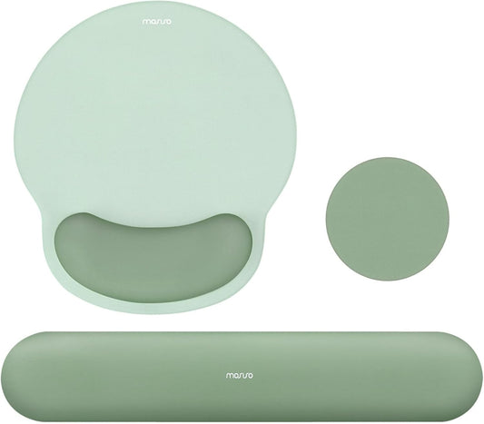 MOSISO Wrist Rest Support for Mouse Pad&Keyboard Set, Circle Curved Er