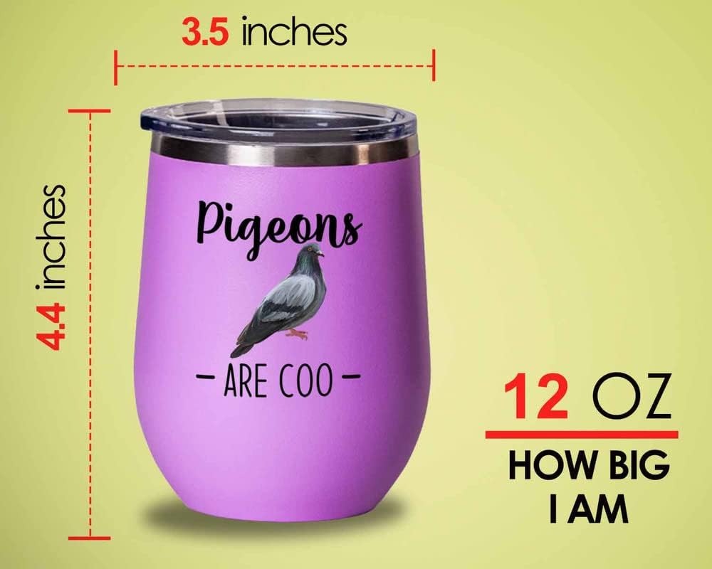 Bird Lover Pink Edition Wine Tumbler 12oz - Pgeons are coo - Hummingbi