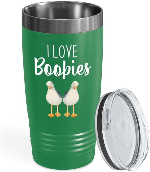 Bird Lover Green Edition Viking Tumbler 20oz - Love Boobies - Hummingbird Nest Cage Parrot Dad Gardening Outdoor Birdwatcher Feeder