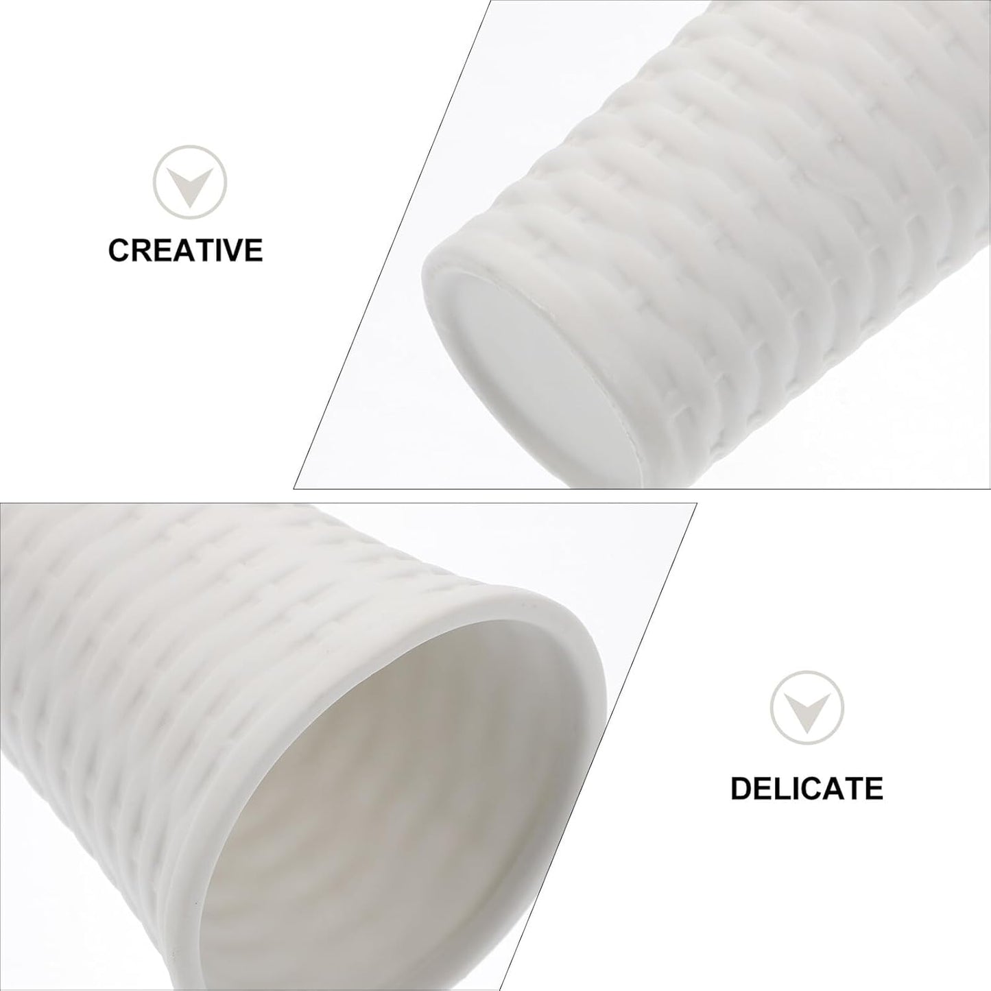 Ceramic Vase for Home Décor White Desktop Planter Simple Style Flower Holder Indoor Outdoor Spring Decorative Art Pot