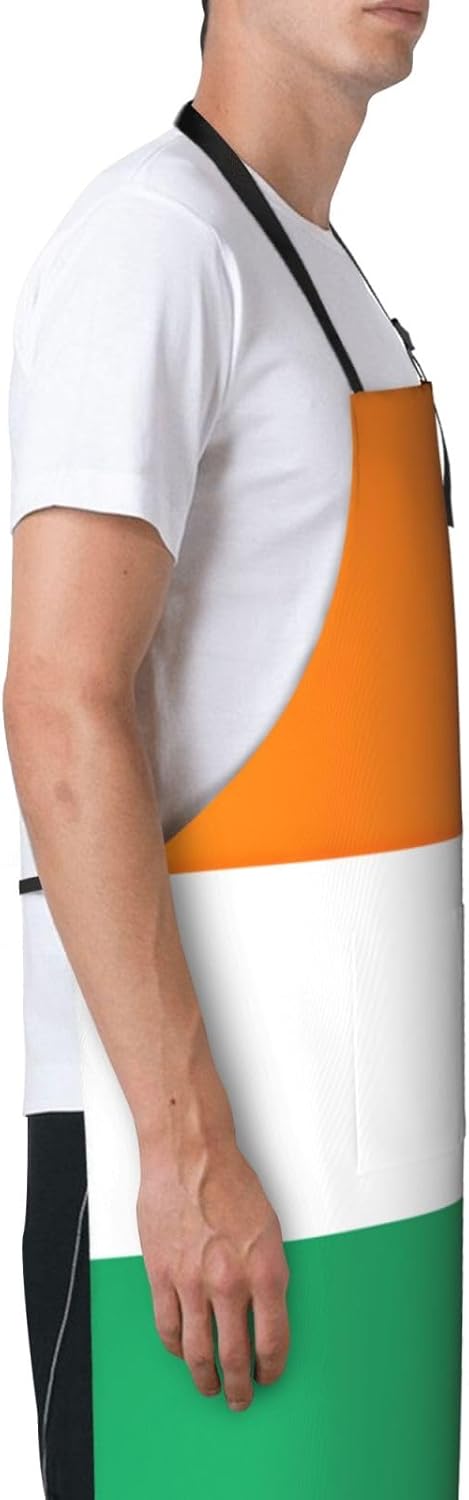 Flag of Cote d'Ivoire print Waterproof chef's apron with pocket apron for kitchen cooking baking barbecue and gardening