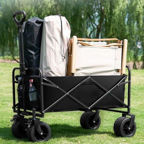 Collapsible Wagon Cart with Wheels Foldable Folding Wagons Carts Silen