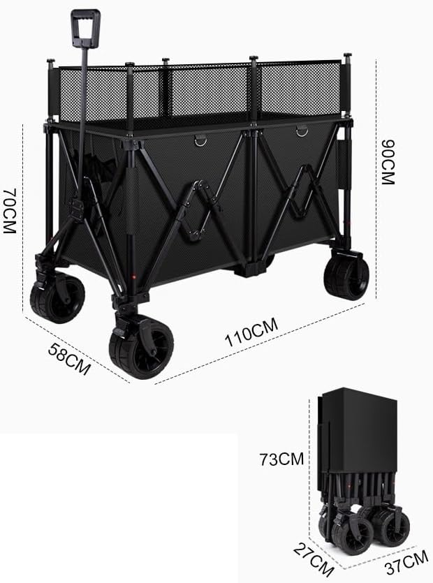 Collapsible Wagon Cart with Wheels Foldable Folding Wagons Carts Silen