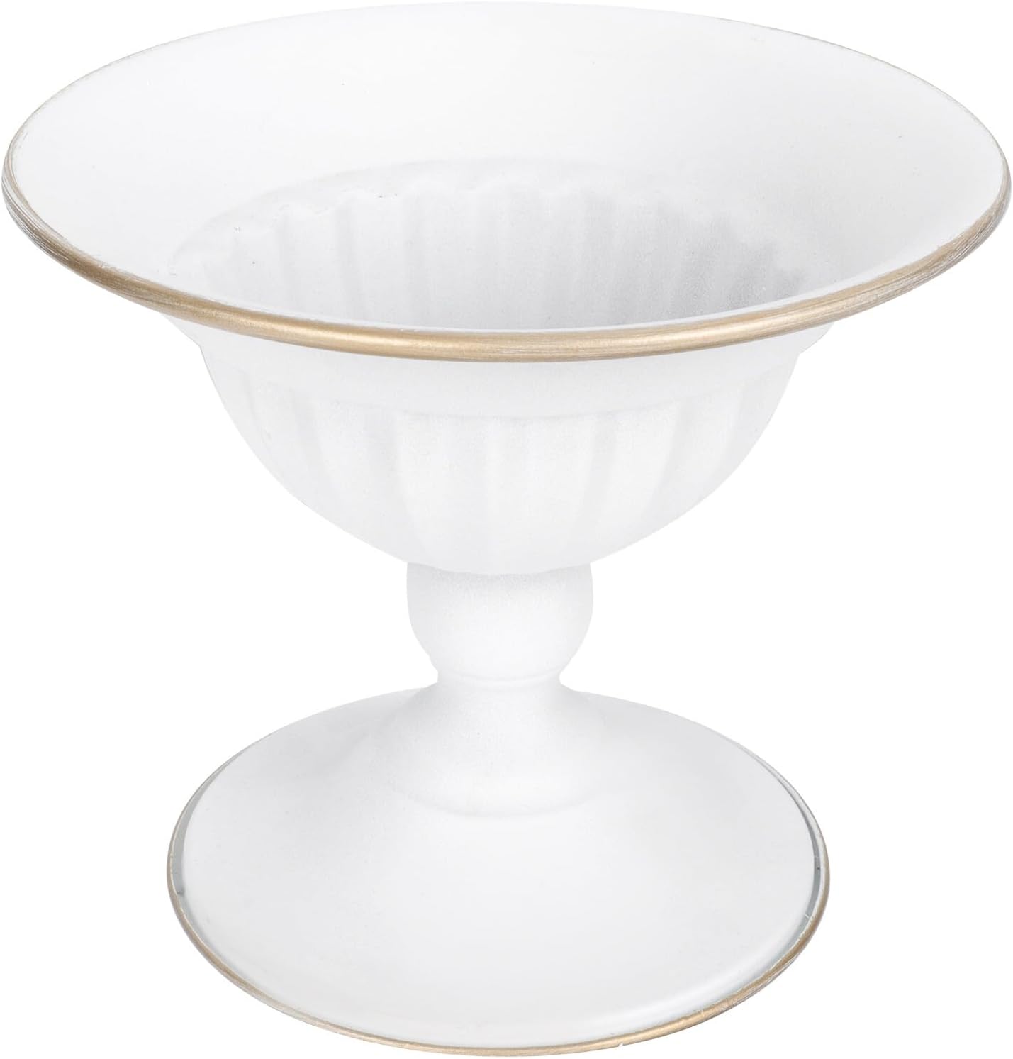 Milisten Metal White and Gold Desktop Flower Vase, European Style Iron Art Planter Pot for Indoor and Outdoor Decoration, Modern Decorative Flower Holder for Table Display