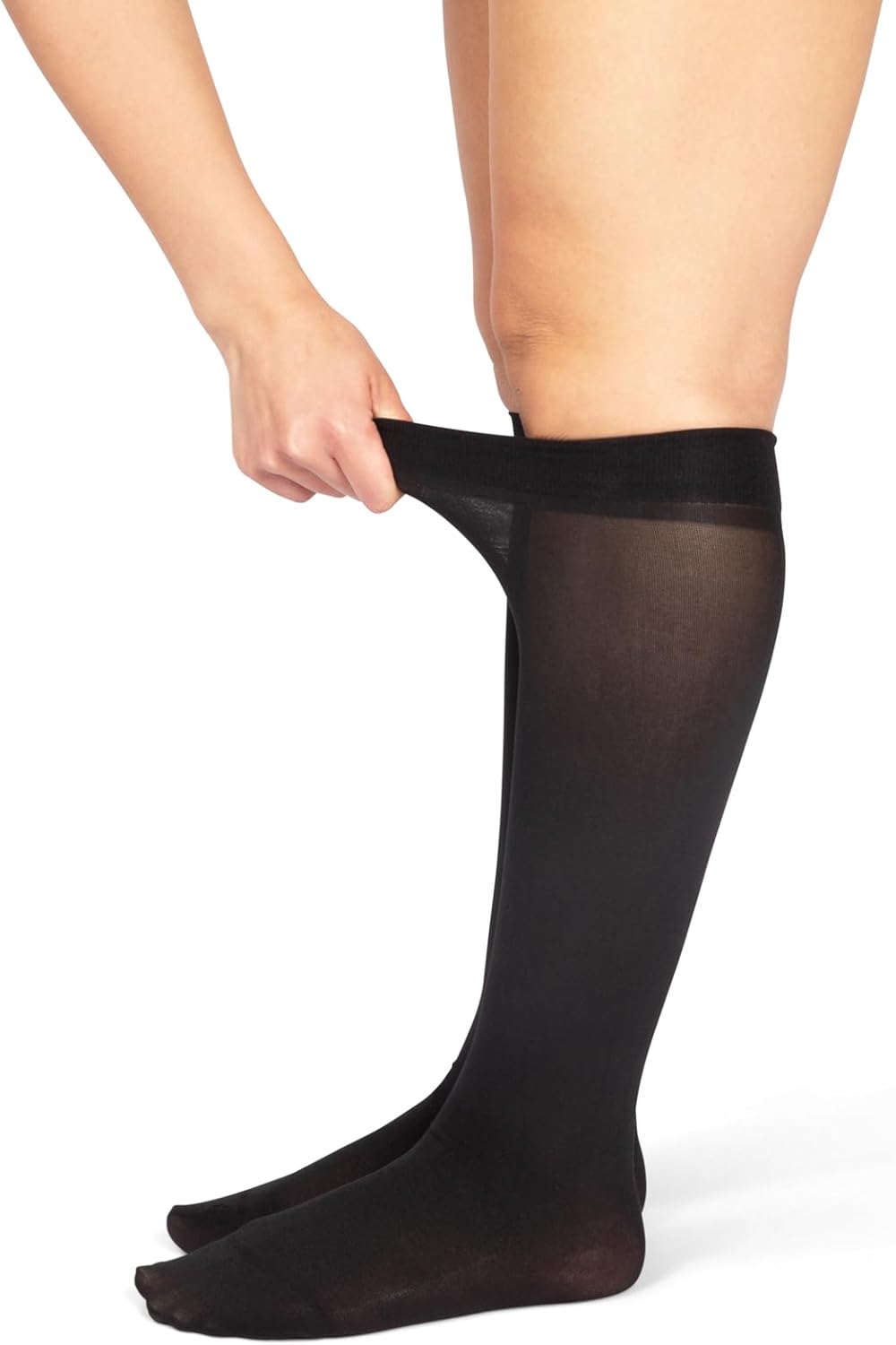 Winterlace Women’s Trouser Socks, Opaque Stretchy Nylon Knee High, Man