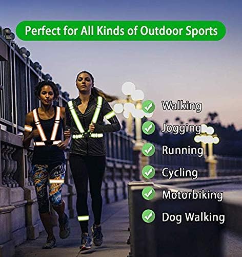 Reflective Vest Running Gear 2Pack, High Visibility Adjustable Safety 