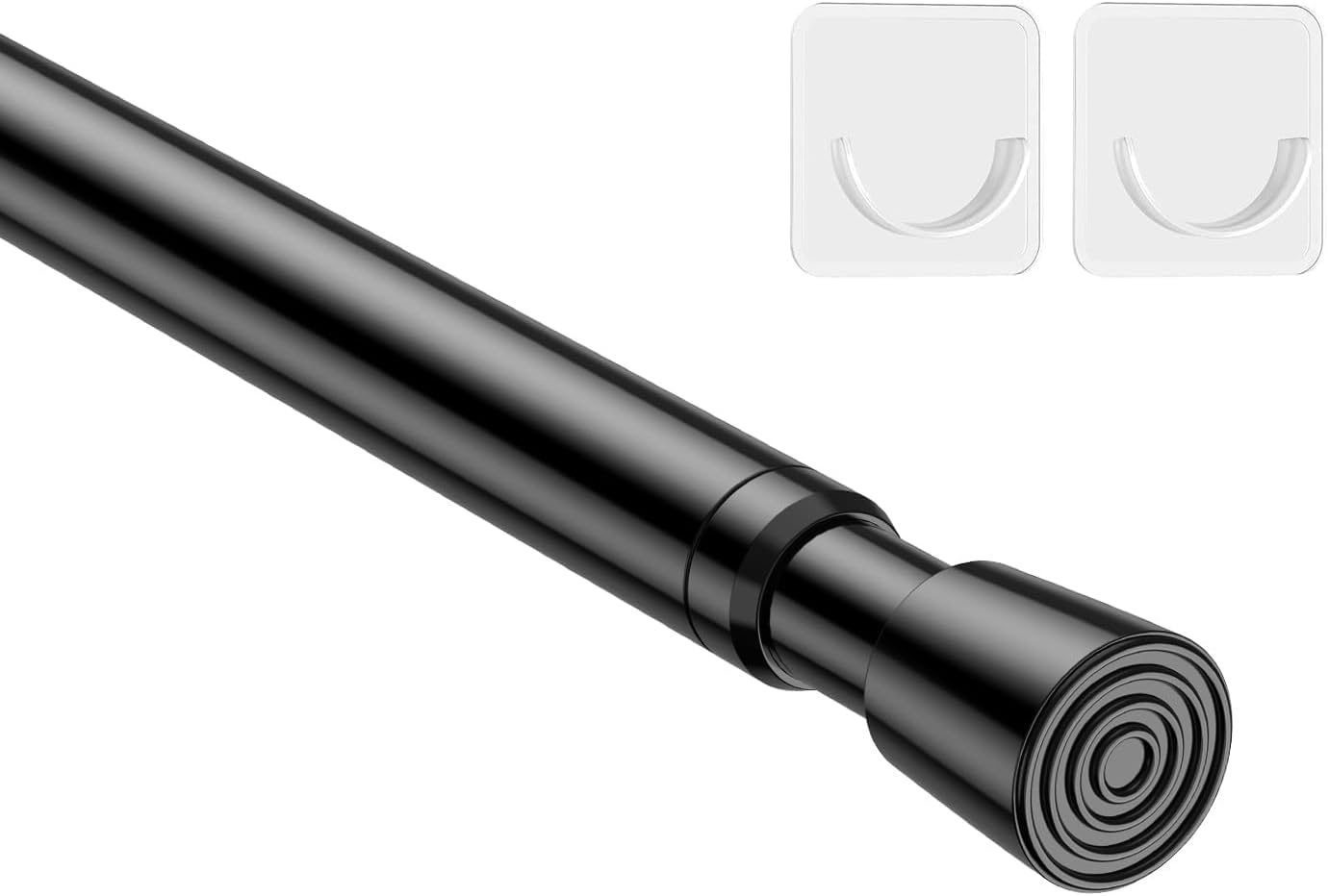 1Pack Spring Tension Curtain Rod 26-39 inch Black Adjustable Spring Ro