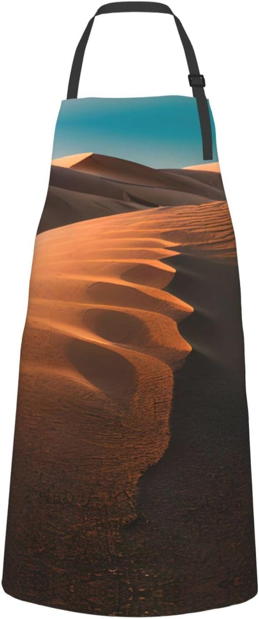 Sand Dunes print Waterproof chef's apron with pocket apron for kitchen cooking baking barbecue and gardening