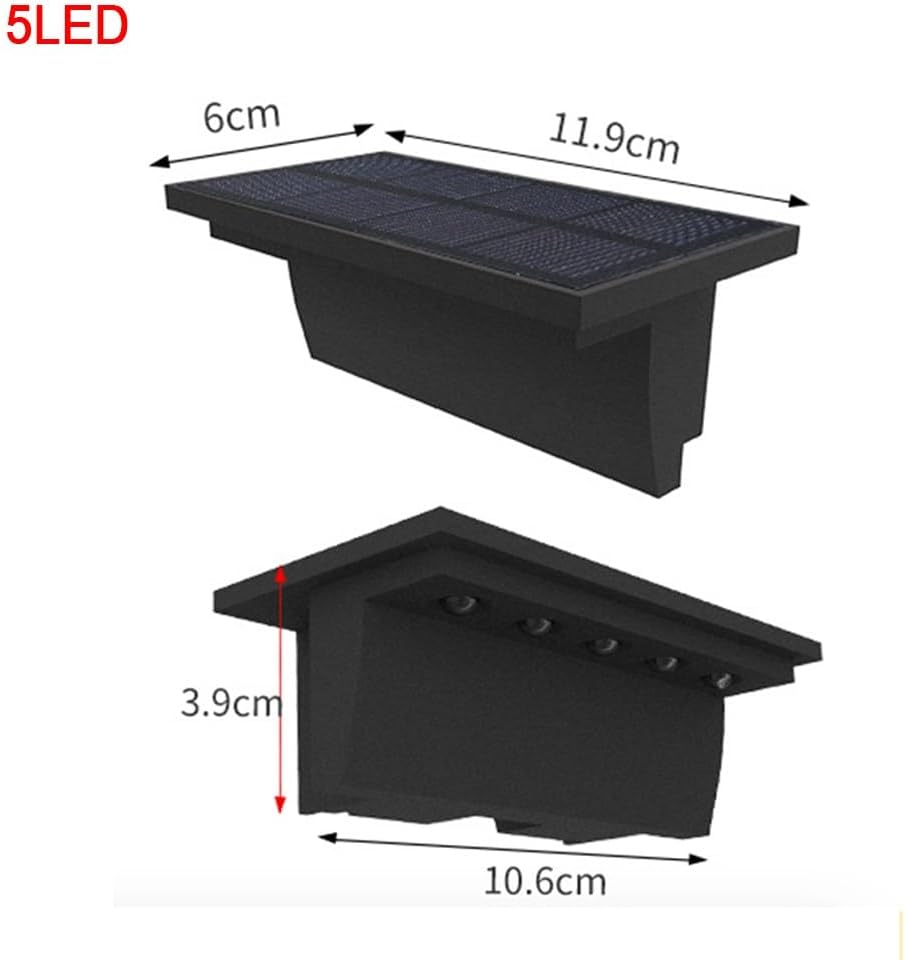 2PCS 5LED Outdoor Solar Led Light Terrace Lights Wall Lamp Fixtures Garden Decoration Street Lighting Waterproof Step Lights(RGB,5LED 2PC)
