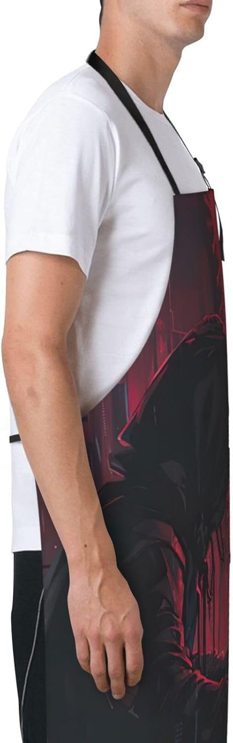 Hacker Attack print Waterproof chef's apron with pocket apron for kitchen cooking baking barbecue and gardening