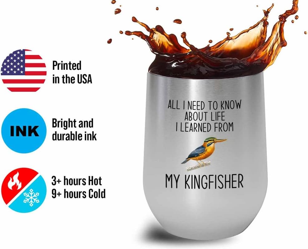 Bird Lover Silver Edition Wine Tumbler 12oz - Lfe my bird - Hummingbir