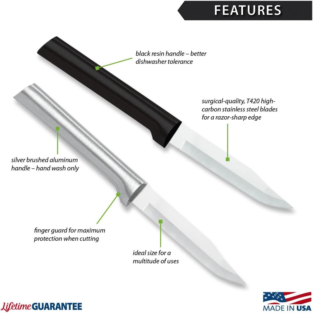 Rada Cutlery Regular Paring Knife (R101), 3.25" Stainless Steel Blade,