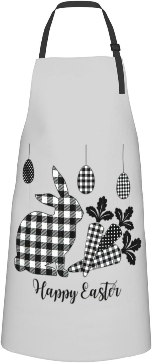 Happy Easter Print 28x33 In Adult Kitchen Apron with Pockets Versatile Chef Smock for Cooking Baking
