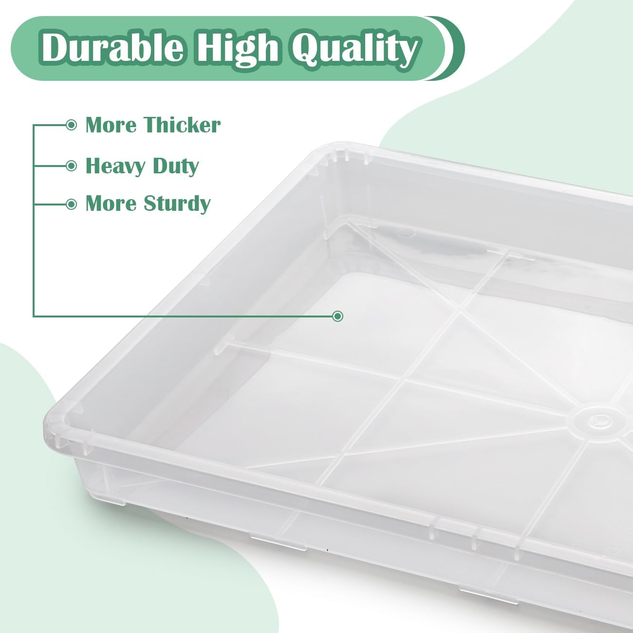 Clear Seed Starter Trays 5 Pack(17"x11"x2"), Reusable Plastic Carrying