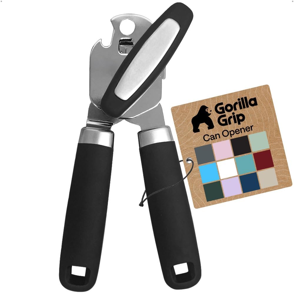 GORILLA GRIP Heavy Duty Stainless Steel Smooth Edge Manual Can Opener 