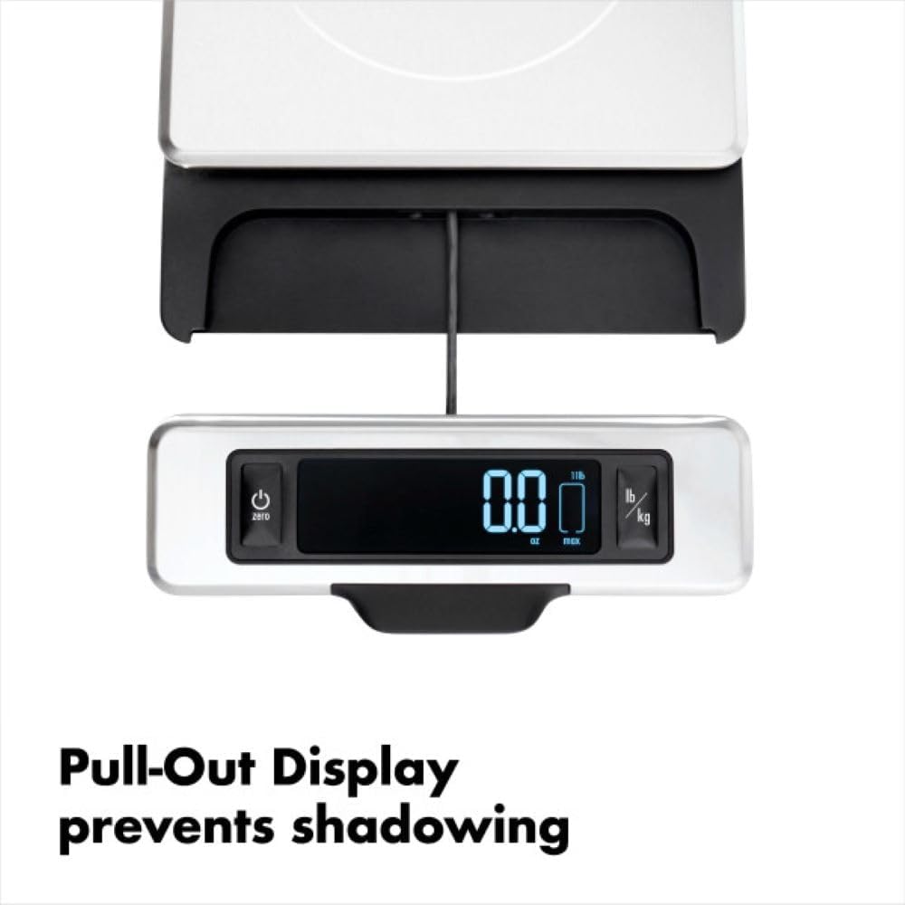 OXO Good Grips 11-Pound Stainless Steel Kitchen Scale with Pull-Out Di