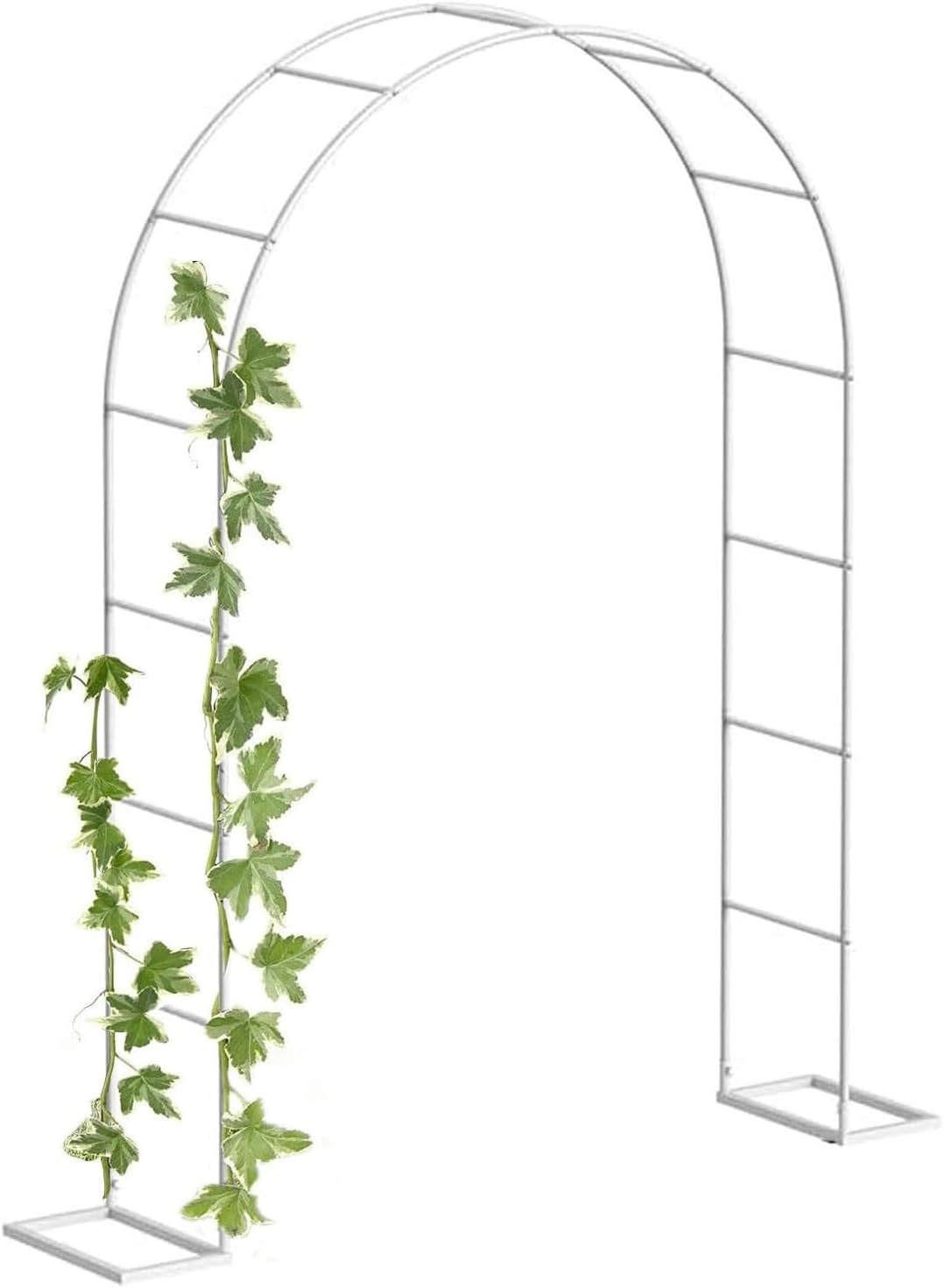 Sturdy Metal Garden Trellis Arch for Climbing Plants, Outdoor Arbor Archway for Weddings & Parties, Durable Steel Structure, White, 1.8x2.5x0.4m