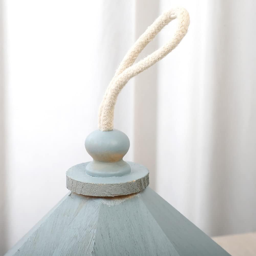 Bird Feeder, Wooden House Shape Hanging Feeding Station Hollow for Outdoor Garden Park Decoration with Hang Rope