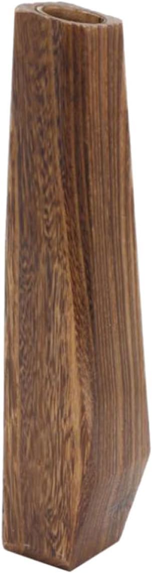 BESTOYARD Wooden Vase for Hydroponic Plants 7x6x29.5cm Leakproof Paulownia Wood Flower Pot Creative Desktop Decoration Home and Office Tabletop Planter