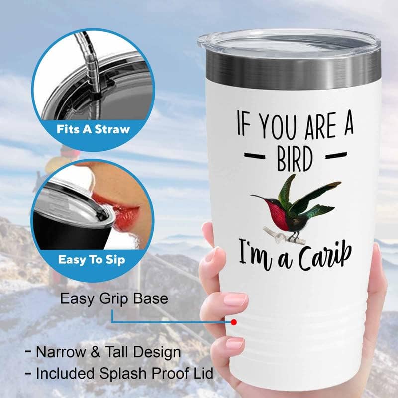 Bird Lover White Edition Viking Tumbler 20oz - Bird and Carib - Hummin
