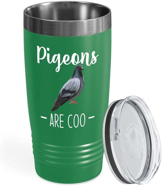 Bird Lover Green Edition Viking Tumbler 20oz - Pgeons are coo - Hummin