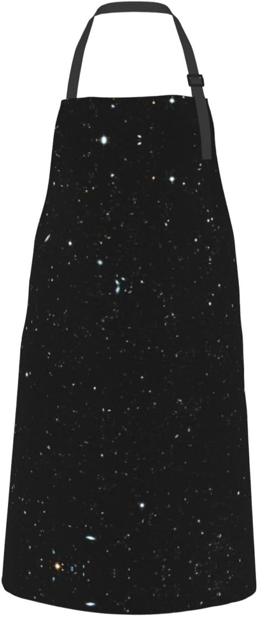 black glitter print Waterproof apron with pocket adjustable cooking ap