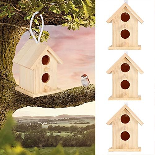 Wooden Bird House 3Pcs Innovative Outdoor Wooden Bird House Nesting Ca