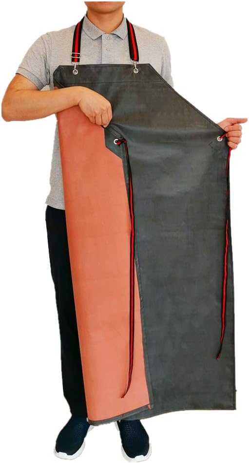 TonLing Thick Rubber Apron, 47.2 x 33.5 Inch Waterproof, Long Chemical