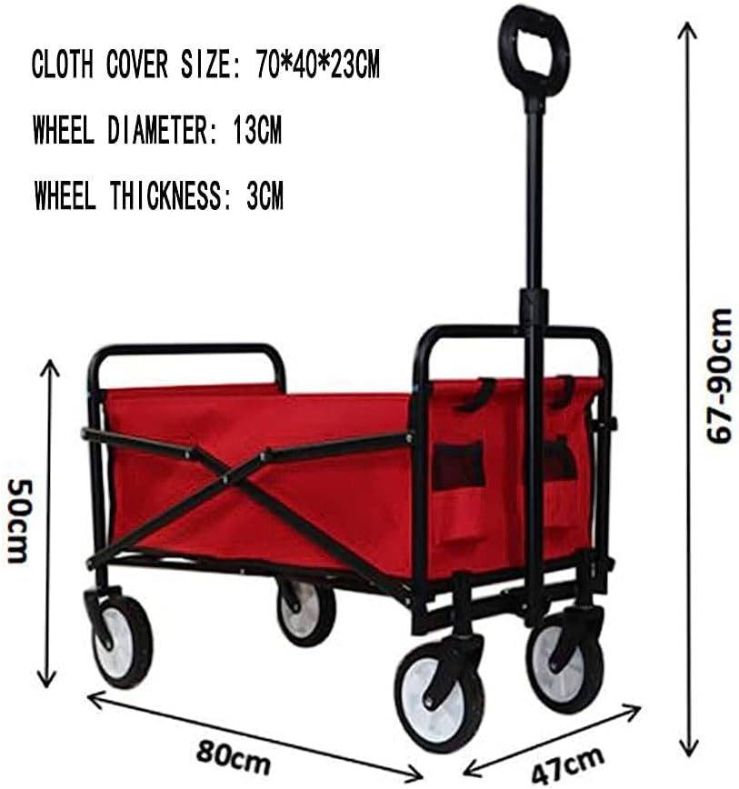 Handcart, Outdoor Camping Folding Shopping Cart Folding Luggage Load W