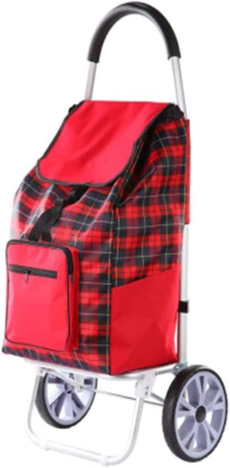 JSEIAJB Women Buy Food Shopping Cart Storage Bag Large Capacity Portable Cart Shopping Bag Folding Luggage Tug Organizer On Wheels Bags