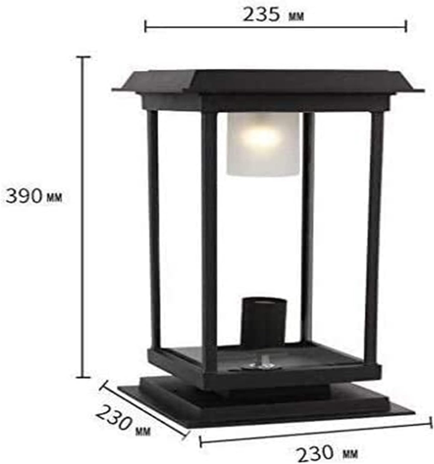 Courtyard Light Outdoor Die-cast Light Solar Post Lamp Garden Light 5W Patio Lights Pole Light Wall Head Wall Light Household Waterproof Column Head Light Street Decor Lamp Comfortable anniversar