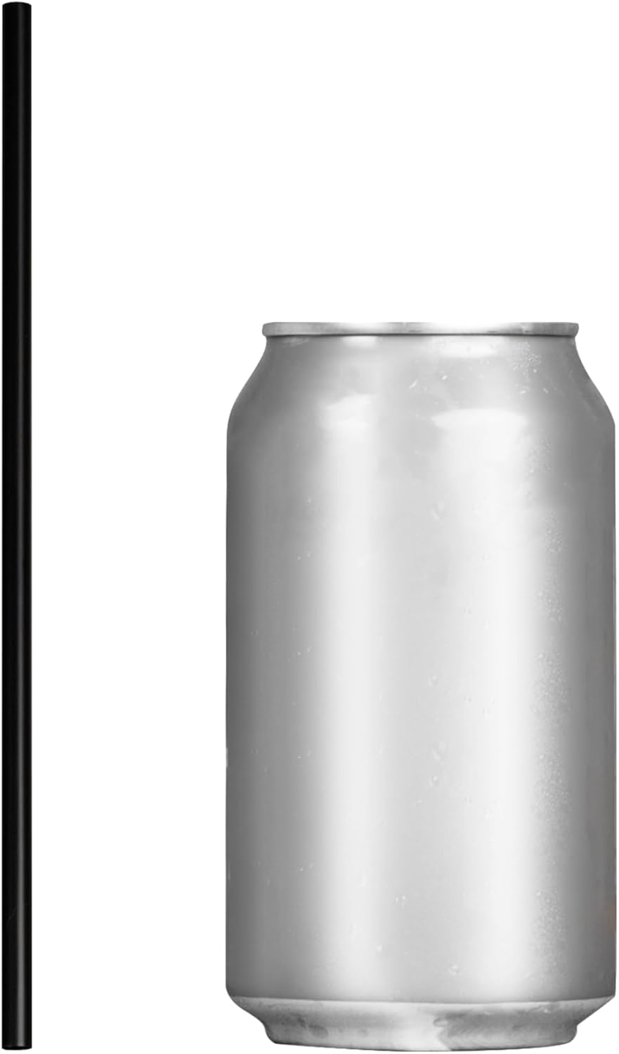 7.75" Plastic Straws (500 Count), Disposable Straws - Made For Standard 16oz Glass (Black)