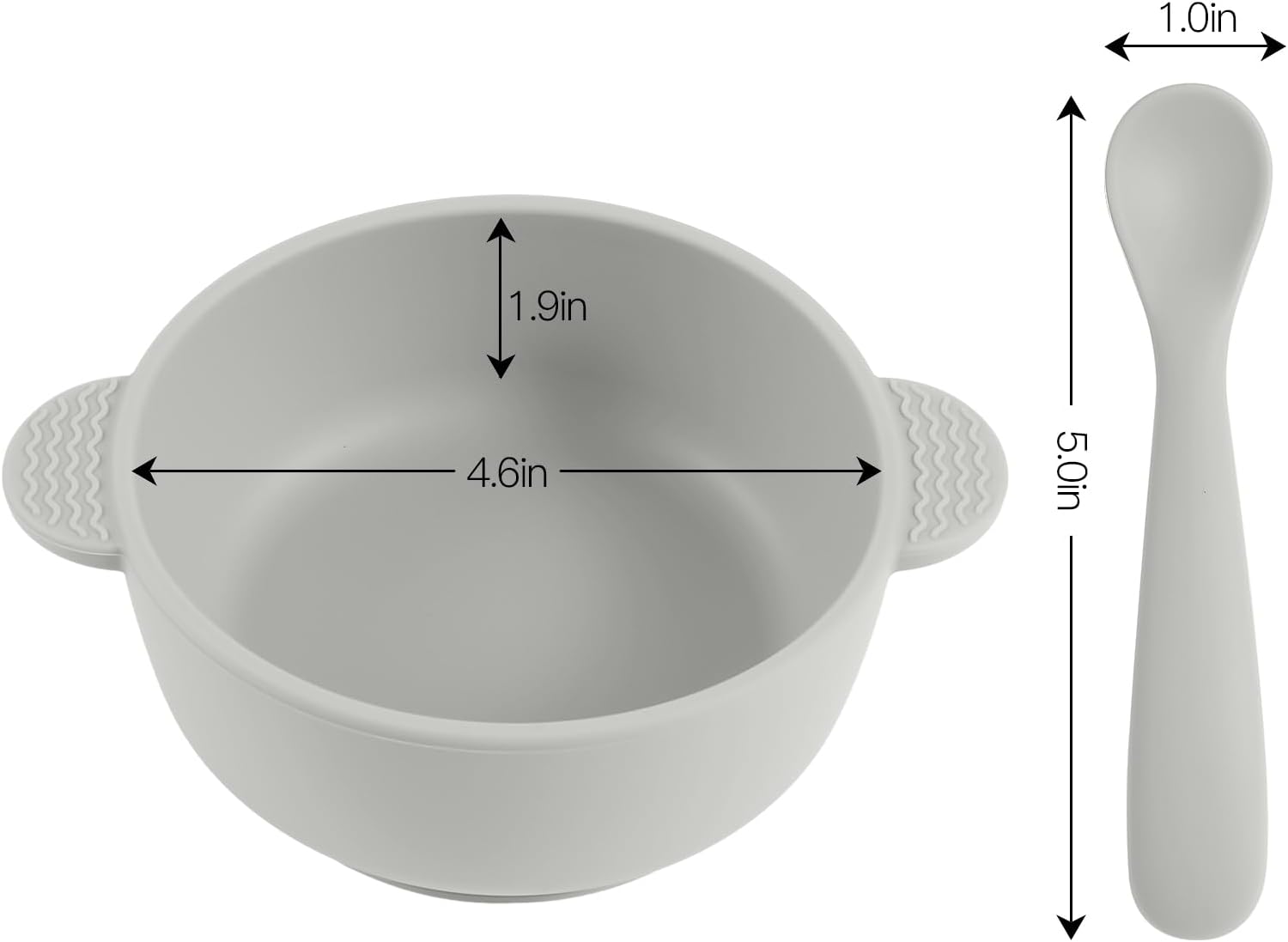 Silicone Baby Feeding Set, 3 Pack Baby Bowls with Suction and 3 Pack B