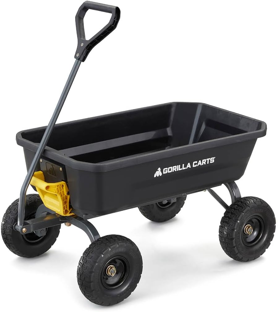 Gorilla Carts Heavy-Duty Dump Cart, Patented Quick-Release Dumping, St