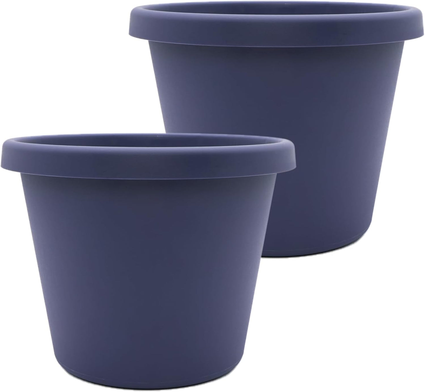 The HC Companies 14 Inch Prima Round Planter Pots w/Drainage Holes & R