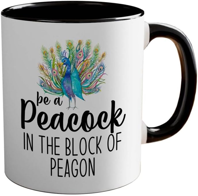 Bird Lover Two Tone Black Edition 11oz - Peacock Block pgeons - Hummin