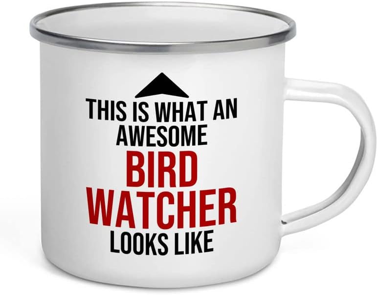 Bird Lover Camper Mug 12oz - Awsome bird watcher looks like - Hummingbird Nest Cage Parrot Dad Gardening Outdoor Birdwatcher Feeder