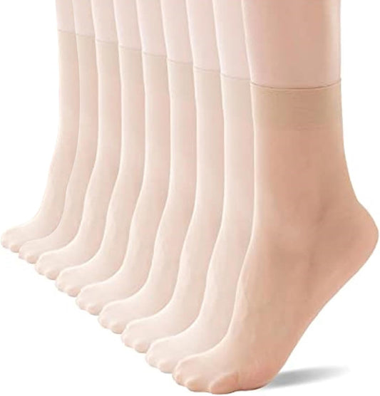 YAGAXI Women's Everyday Sheer Ankle Nylon Soft socks - 9 Pairs 20D Rei