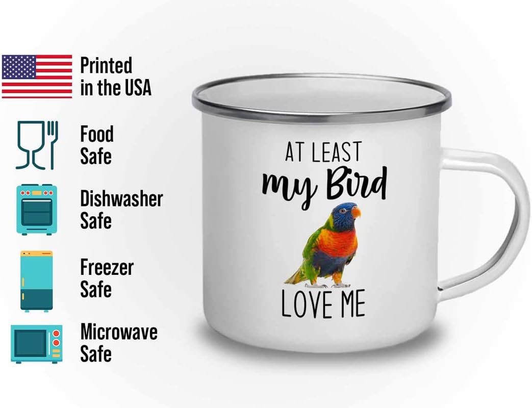 Bird Lover Camper Mug 12oz - Bird loves me - Hummingbird Nest Cage Par