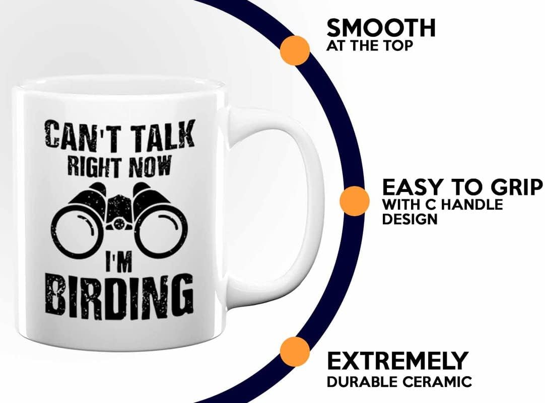 Bird Lover Coffee Mug 11oz White - Can't talk right now - Hummingbird 