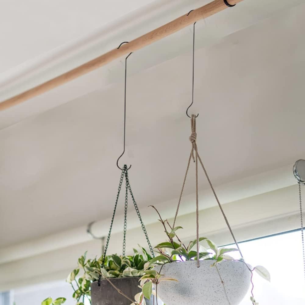 6 Pack Extra Large S Hooks for Hanging Plants, 16 Inch / 12 Inch Long 