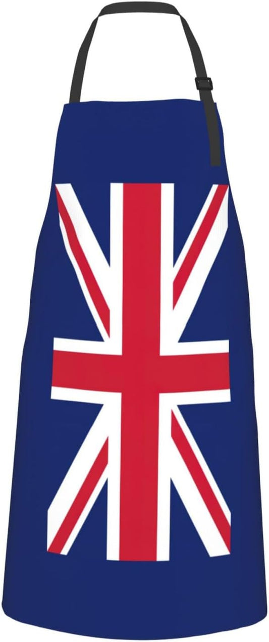 British flag print Waterproof chef's apron with pocket apron for kitchen cooking baking barbecue and gardening